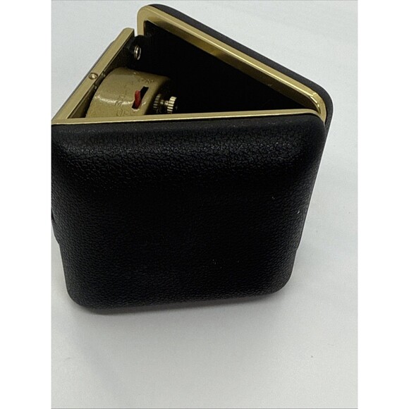 Vintage Equity Travel Alarm Clock Fold Up Style Black Case Works Glow In Dark - Picture 6 of 11